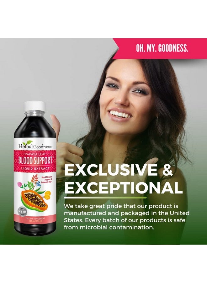 Herbal Papaya - Papaya Leaf Blood Support Liquid 15X Strength Papaya Leaf Extract Healthy Platelets Blood Cleanse Digestion Papaya Enzyme 12Oz Liquid Herbal Goodness (1 Bttl) - Image 1