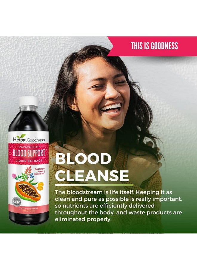 Herbal Papaya - Papaya Leaf Blood Support Liquid 15X Strength Papaya Leaf Extract Healthy Platelets Blood Cleanse Digestion Papaya Enzyme 12Oz Liquid Herbal Goodness (1 Bttl) - Image 1