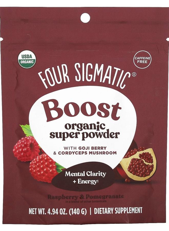 Four Sigmatic Boost Organic Super Powder Caffeine Free Raspberry & Pomegranate 4.94 oz (140 g)