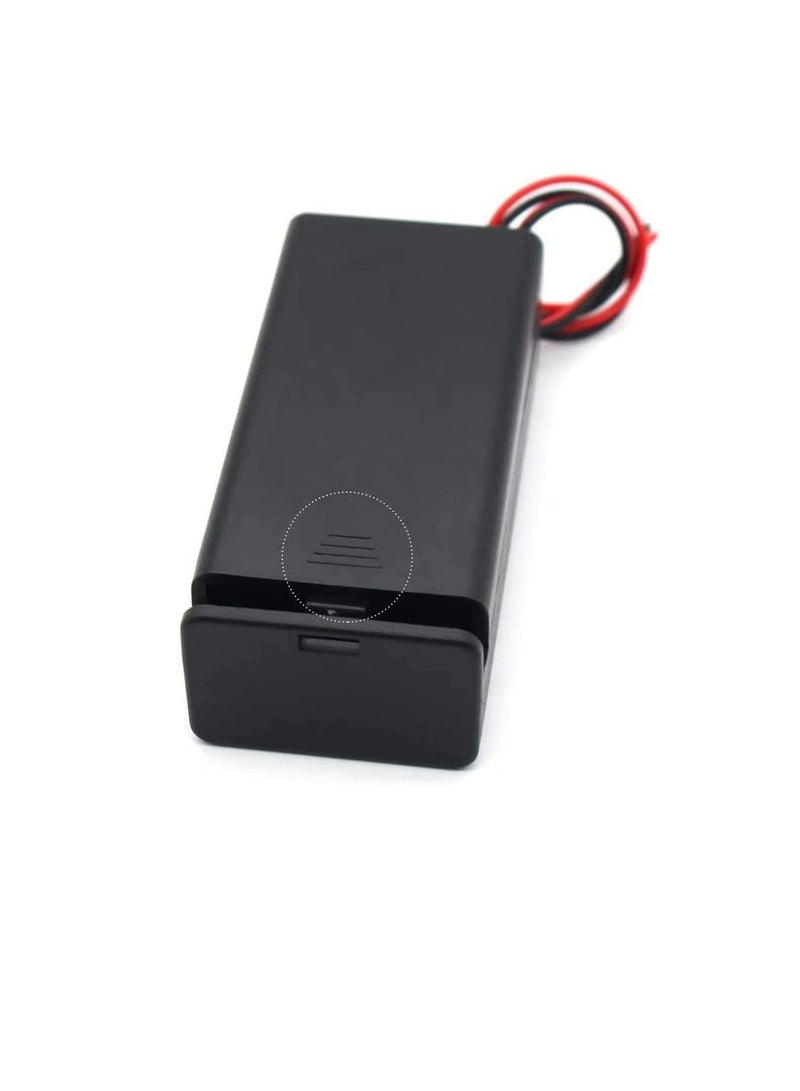 5 Pack Battery Holder Storage Box Case AA AAA Batteries Container With Wire Lead, ABS Light Weight Battery Bank Case (9V Battery, Battery Snap Connector) - Image 1