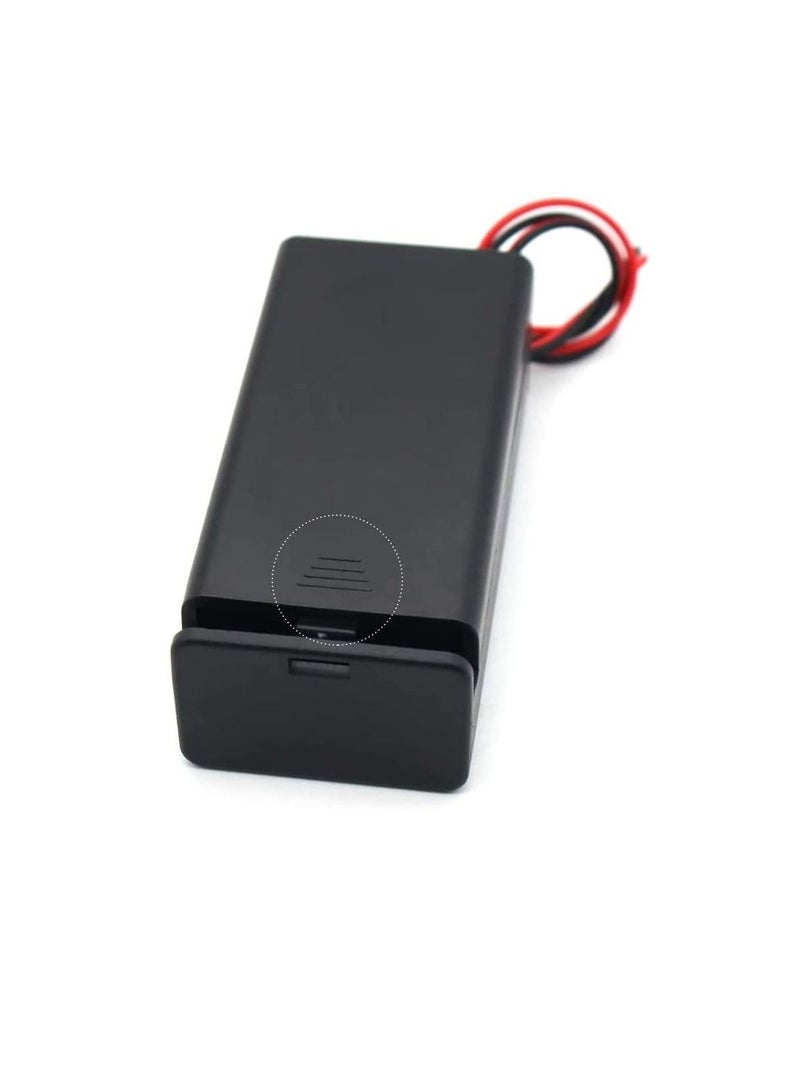 5 Pack Battery Holder Storage Box Case AA AAA Batteries Container With Wire Lead, ABS Light Weight Battery Bank Case (9V Battery, Battery Snap Connector) - Image 3