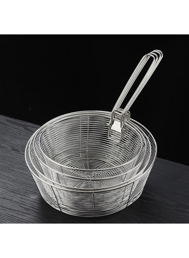 Boxweer Stainless Steel Deep Fryer Basket for Frying Serving Food, Multifunctional Fry Basket with Detachable Handle Fryer Round Wire Mesh French Chip Frying Serving Food Presentation Tableware with Folding - Image 4