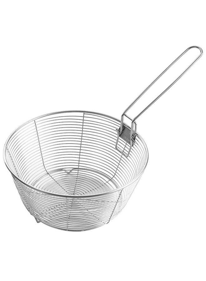 Boxweer Stainless Steel Deep Fryer Basket for Frying Serving Food, Multifunctional Fry Basket with Detachable Handle Fryer Round Wire Mesh French Chip Frying Serving Food Presentation Tableware with Folding - Image 1
