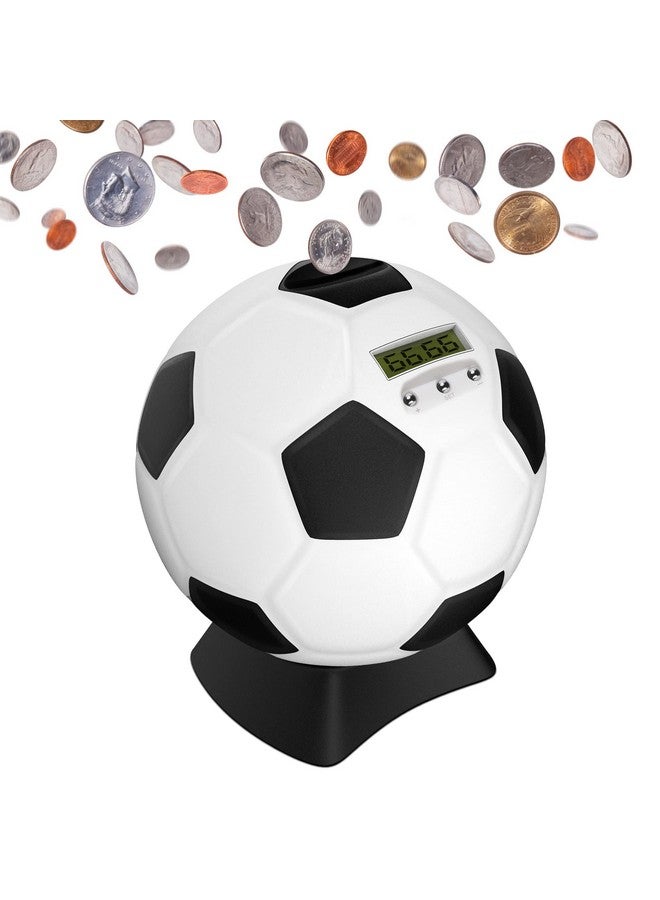 MomMed Piggy Bank For Boys,Digital Coin Bank,Soccer Ball Piggy Bank,Soccer Gifts For Boys,Coin Bank With Football Look,Coin Piggy Bank With Automatic Lcd Display(Small) - Image 1