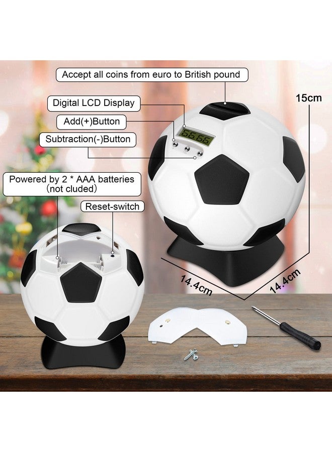 MomMed Piggy Bank For Boys,Digital Coin Bank,Soccer Ball Piggy Bank,Soccer Gifts For Boys,Coin Bank With Football Look,Coin Piggy Bank With Automatic Lcd Display(Small) - Image 5