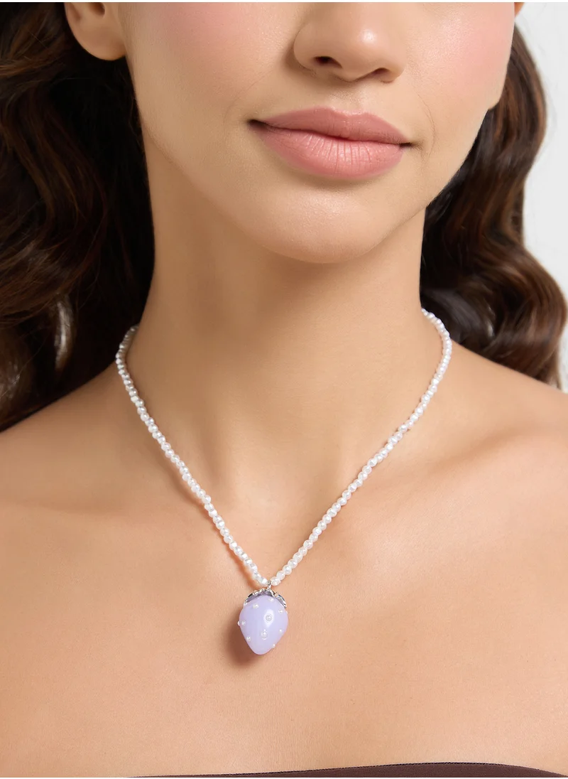 Ginger Diamante Strawberry Pendant Necklace