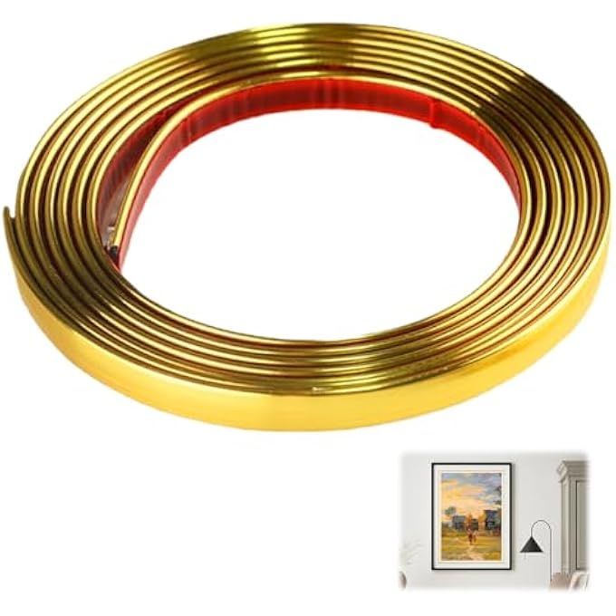 GOLD TRIM SELF ADHESIVE FLEXIBLE MIRROR DECORATION FOR WALL AND CEILING - Image 2