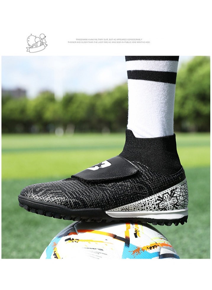 SKT Shiketro Children's Football Shoes, High-Top Boys' Professional Training Spiked Shoes, Lawn Sports Shoes, Velcro Sports Shoes  - Image 3