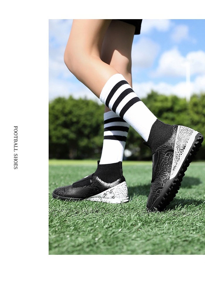 SKT Shiketro Children's Football Shoes, High-Top Boys' Professional Training Spiked Shoes, Lawn Sports Shoes, Velcro Sports Shoes  - Image 5