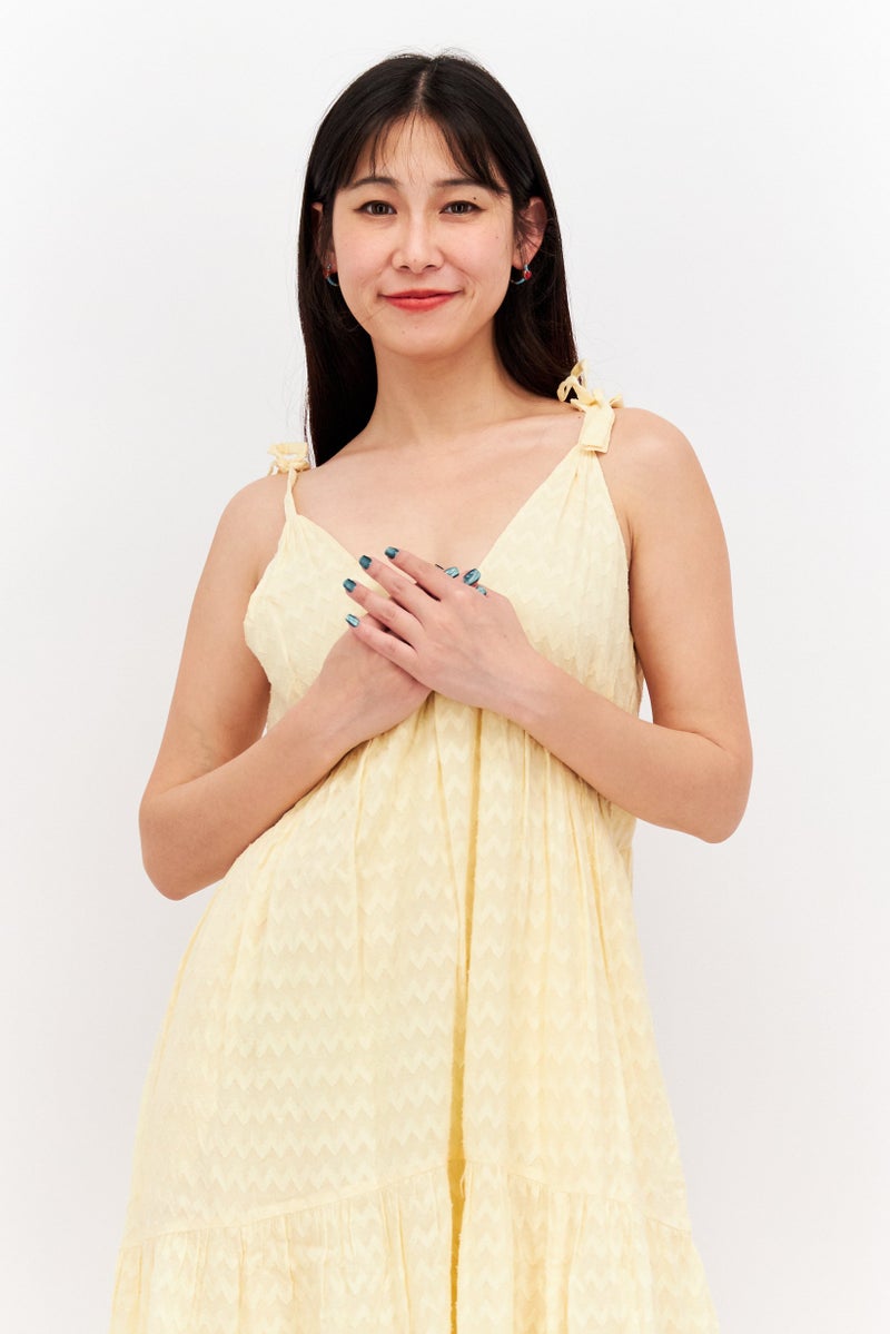 joie - Women Textured Maxi Dress, Yellow - Image 1