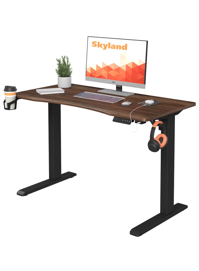 Sky Land Electric Height Adjustable Desk, Ergonomic Sit-Stand Desk with Wireless Charging, USB&Type-C Ports, Home Office Workstation (Black) - Image 2