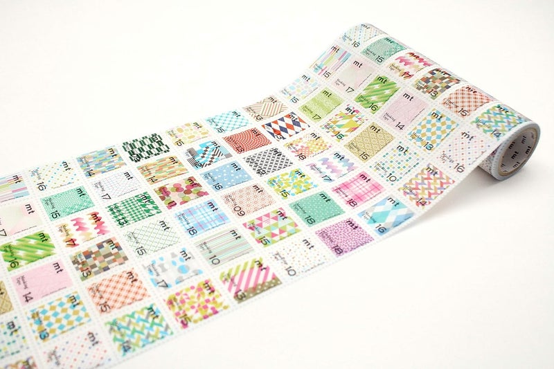 MT mt Washi Wrapping Paper, Stamp Deco, 155 mm x 5 mtrs (Pack of 1) - Image 1