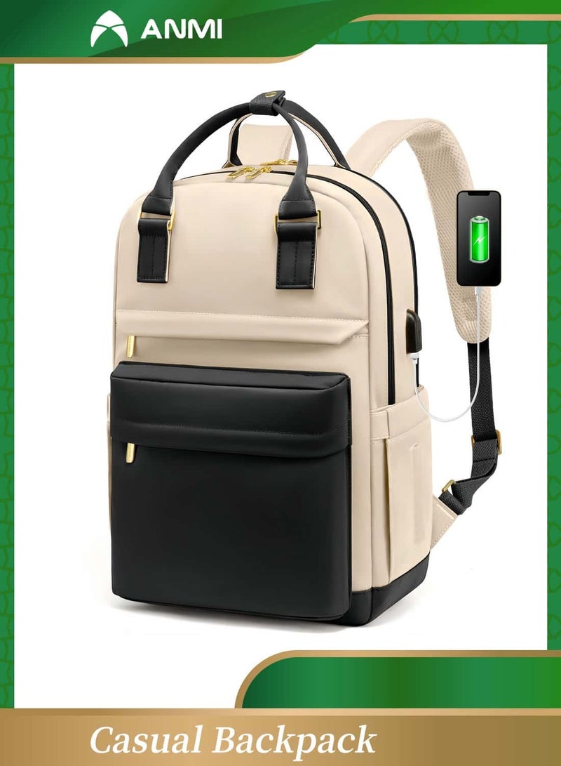 Anmi Laptop Backpack, 15.6 Inch Laptop Bag with USB Port Fashion Waterproof Casual Backpacks - Image 1