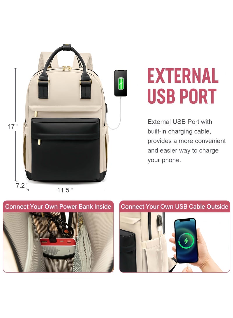 Anmi Laptop Backpack, 15.6 Inch Laptop Bag with USB Port Fashion Waterproof Casual Backpacks - Image 5