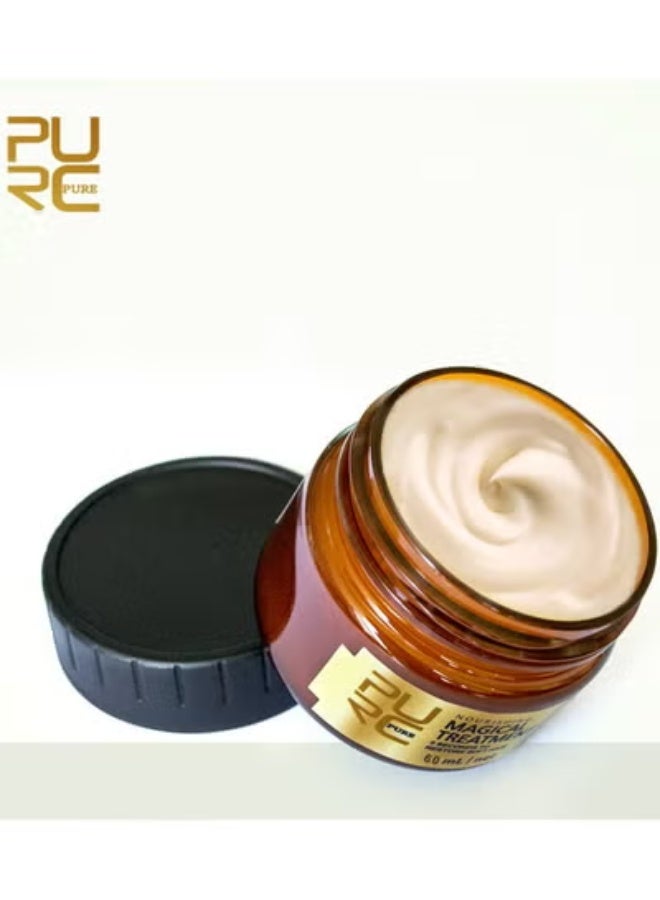 PURC Pure Magical Hair Mask 60ml Keratin Argan Hair Treatment 5 Seconds Mask Root Repair Nourishing - Image 4