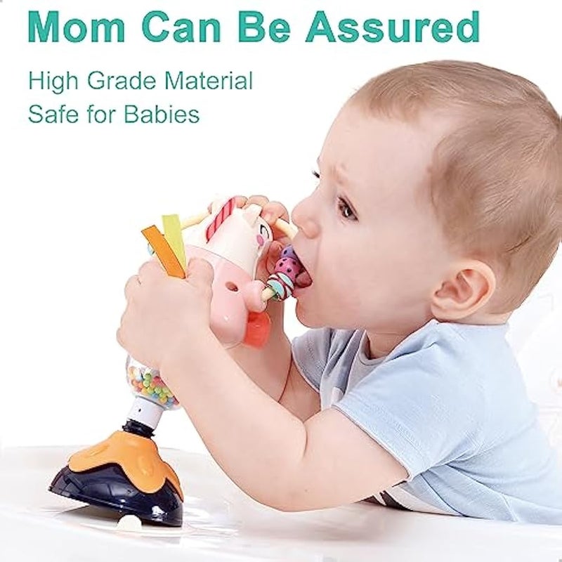 Baby Rattles Set, Infant High Chair Toys W/Suction Cup, Grab N Spin, Interactive Development Baby Tray Toy, Newborn Gifts for 6, 9, 12, 18, 24 Months, 1 2 Year Olds, Boys Girls Kids - Image 5