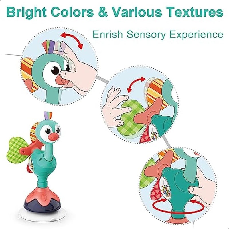 Baby Rattles Set, Infant High Chair Toys W/Suction Cup, Grab N Spin, Interactive Development Baby Tray Toy, Newborn Gifts for 6, 9, 12, 18, 24 Months, 1 2 Year Olds, Boys Girls Kids - Image 4