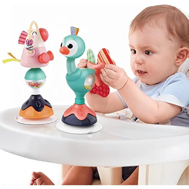 Baby Rattles Set, Infant High Chair Toys W/Suction Cup, Grab N Spin, Interactive Development Baby Tray Toy, Newborn Gifts for 6, 9, 12, 18, 24 Months, 1 2 Year Olds, Boys Girls Kids - Image 1