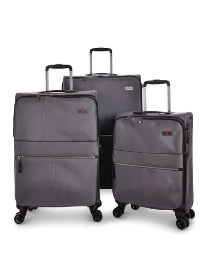 Echolac Echolac Relaxation Fabric Trolley 3Pc Set CT714A/3P Grey