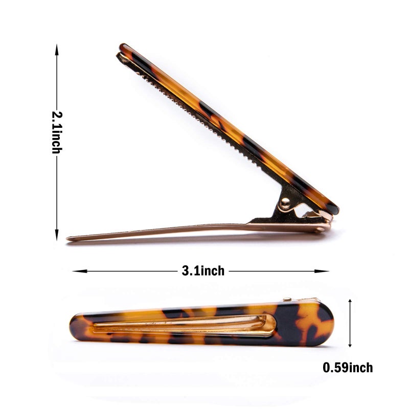 Cobahom 6 Pcs 3.26 Inch Duck Billed Hair Clips, Alligator Hair Pins for Hair Styling, Leopard Print Hair Barrettes, Chic Tortoise Shell Hair Clips for Women Girls - Image 3