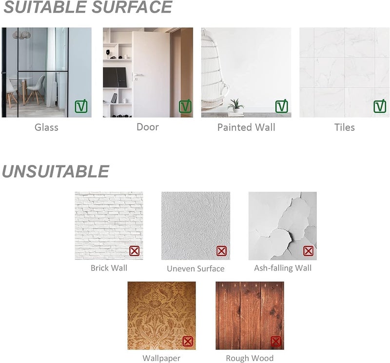 SEVEN HORSES Full Length Wall Mirror Tiles 4PCS 12x12 Inch Self Adhesive Full Body Home Gym Mirror Frameless Glass Mirror for Bedroom Living Room Over The Door Mirror Square Unframed White - Image 4