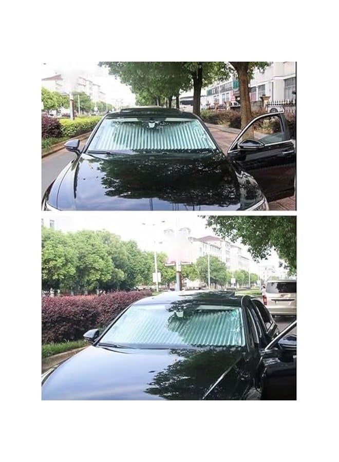 Sun Protection Car Windscreen Interior, Foldable Summer Cover for Car Windscreen 70 x 160 cm, Retractable Front Sun Protection Sun Shade UV Protection for Most Cars - Image 4