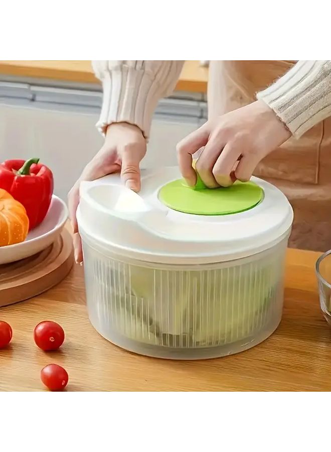 Blue Manual Vegetable Dehydrator And Salad Spinner Fast Drying System Kitchen Gadget - Image 5