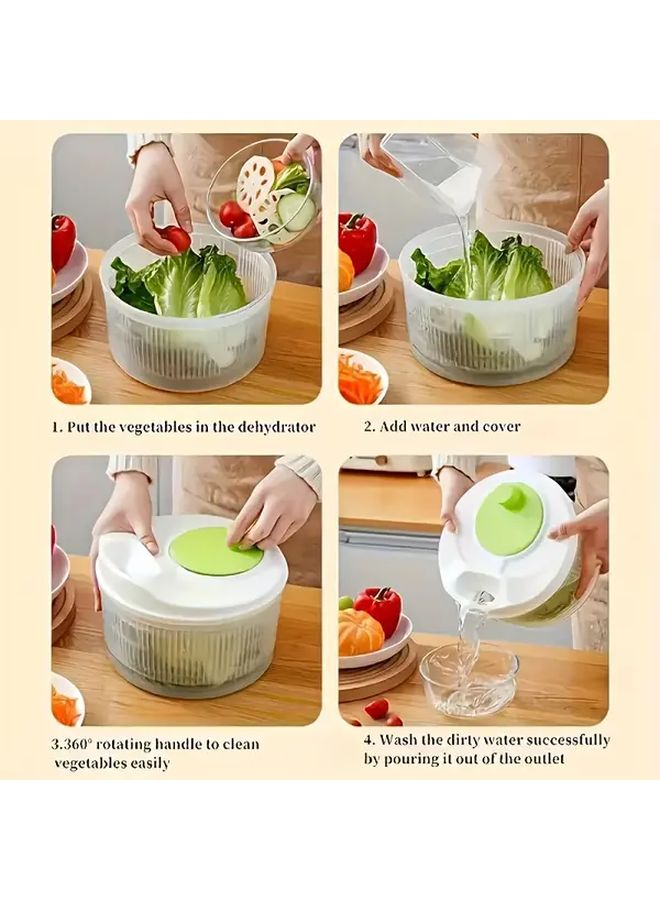 Blue Manual Vegetable Dehydrator And Salad Spinner Fast Drying System Kitchen Gadget - Image 4