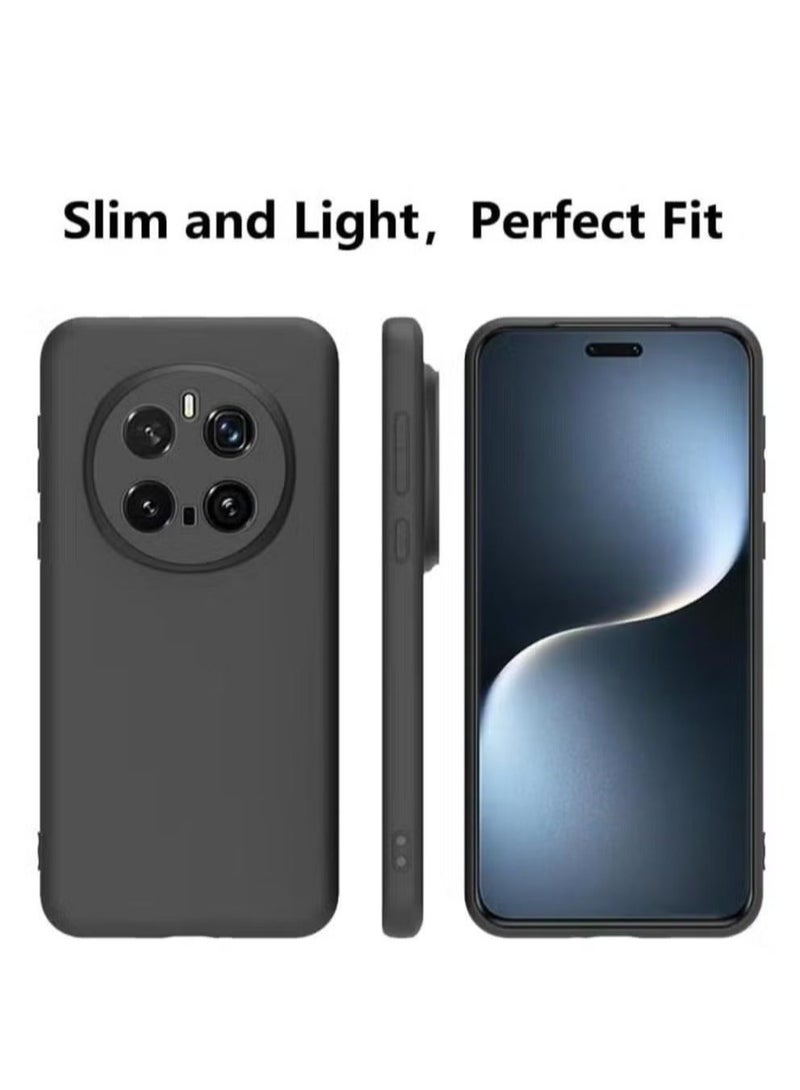 راكسوم جراب سيليكون ناعم لهاتف Honor Magic 7 Pro 5G (6.8 بوصة) - غطاء حماية فائق النحافة ومقاوم للصدمات مصنوع من مادة TPU مع حماية للكاميرا، مقاوم للخدش، تصميم مرن، متين وخفيف الوزن للاستخدام اليومي - أسود/شفاف - Image 2