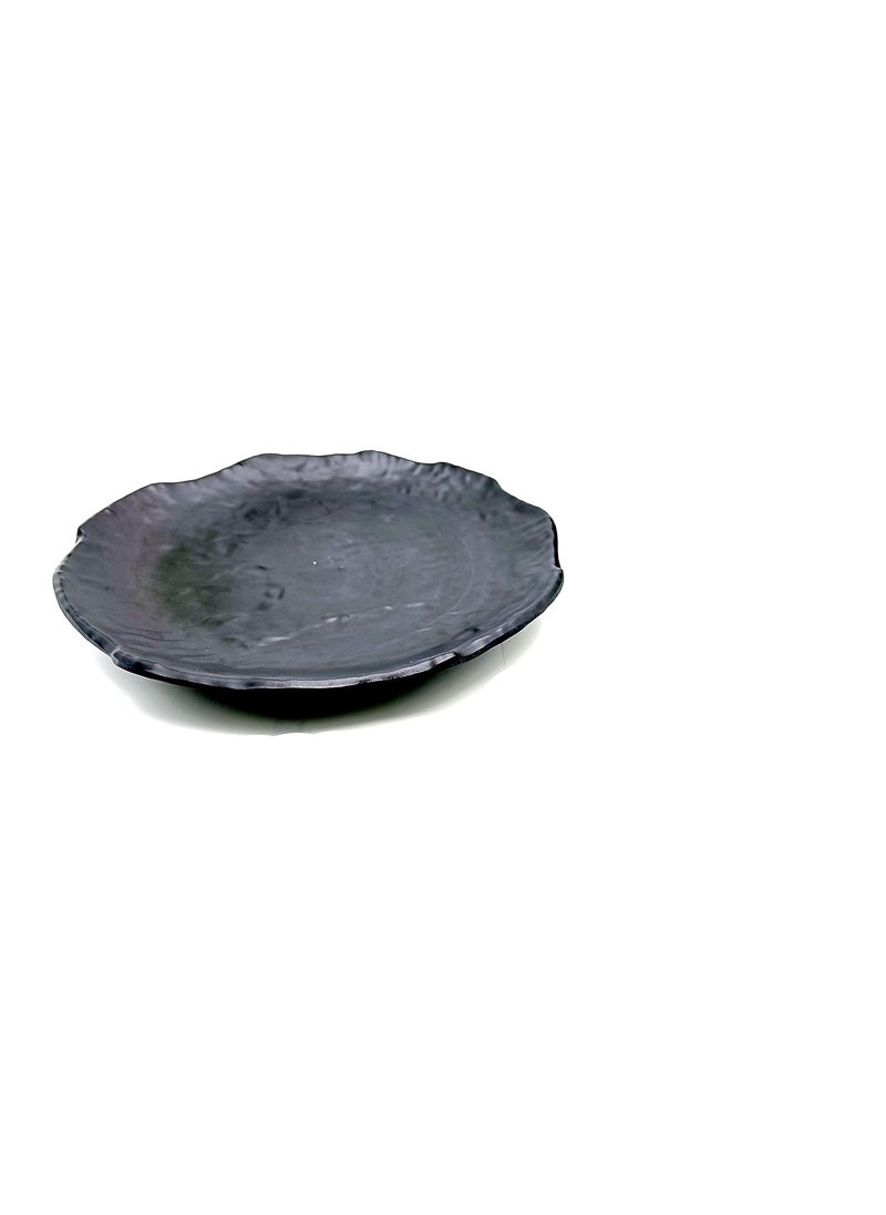 Magltikitchen, create your kitchen prefect Magltikitchen create your kitchen prefect Round Small Stone zigzeg Matte Black Quarter Plates Set of 6 Pieces 7 inch with 100 Melamine and Stain or Oil Free  - Image 4