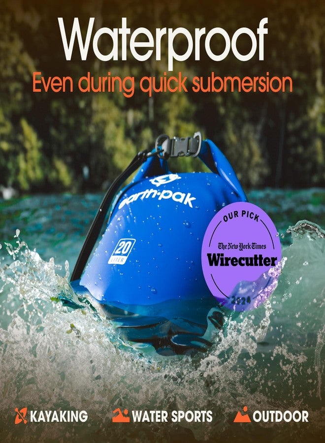 Earth Pak -Waterproof Dry Bag - Roll Top Dry Compression Sack Keeps Gear Dry for Kayaking, Beach, Rafting, Boating, Hiking, Camping and Fishing with Waterproof Phone Case, Blue, 5L - Image 3