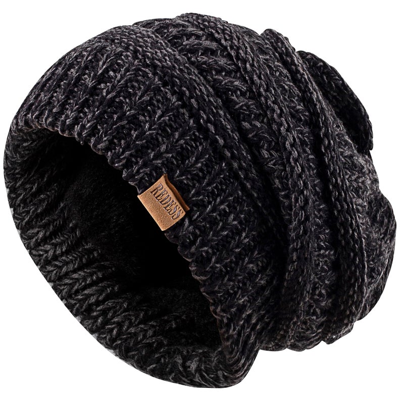 REDESS Slouchy Beanie Hat for Women Winter Warm Chunky Soft Oversized Cable Knit Cap - Image 2