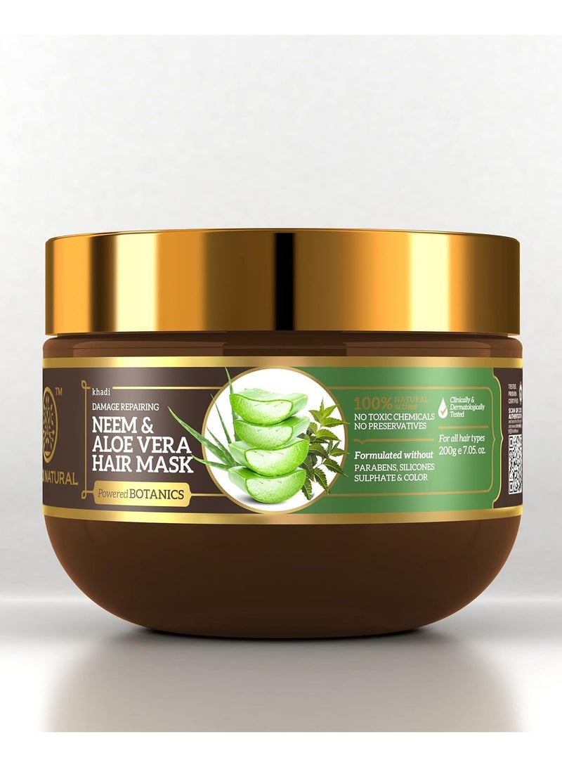 KHADI NATURAL NEEM and ALOEVERA WITH ALMOND OIL and COCONUT OIL HAIR MASK SULPHATE PARABEN FREE - POWERED BOTANICS - Image 1
