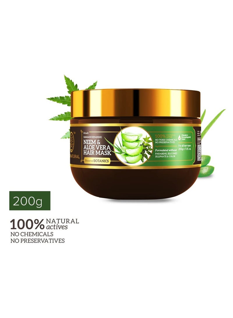 KHADI NATURAL NEEM and ALOEVERA WITH ALMOND OIL and COCONUT OIL HAIR MASK SULPHATE PARABEN FREE - POWERED BOTANICS - Image 2