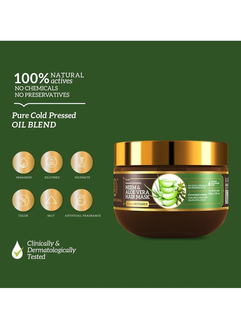 KHADI NATURAL NEEM and ALOEVERA WITH ALMOND OIL and COCONUT OIL HAIR MASK SULPHATE PARABEN FREE - POWERED BOTANICS - Image 3