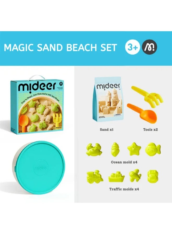 Mideer Magic Sand Play Set 1kg with 12 Accessories, Kids Sensory Sand Toy for Creative Molding, Indoor Play, Fine Motor Skills & Ages 3+ - Image 2