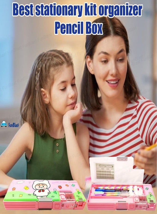 FunBlast Magnetic Pencil Box with Sharpener - Cartoon Pencil Box for Girls, Stationary Organizer Box for Kids, Multilayer Pencil Box, Kawaii Pencil Case for Girls, Birthday Return Gift for Kids - Image 5