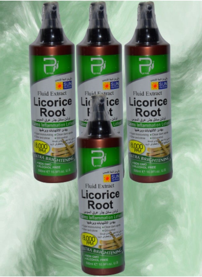 PYRON 4 Pieces Licorice Root Fluid Extract Lotion Extra Brightening 500ml  - Image 1