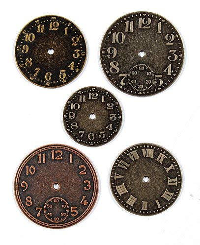 Tim Holtz Idea-ology Metal Timepieces by Tim Holtz Idea-ology, 5 per Pack, Various Sizes, Antique Finishes, TH92831  - Image 3