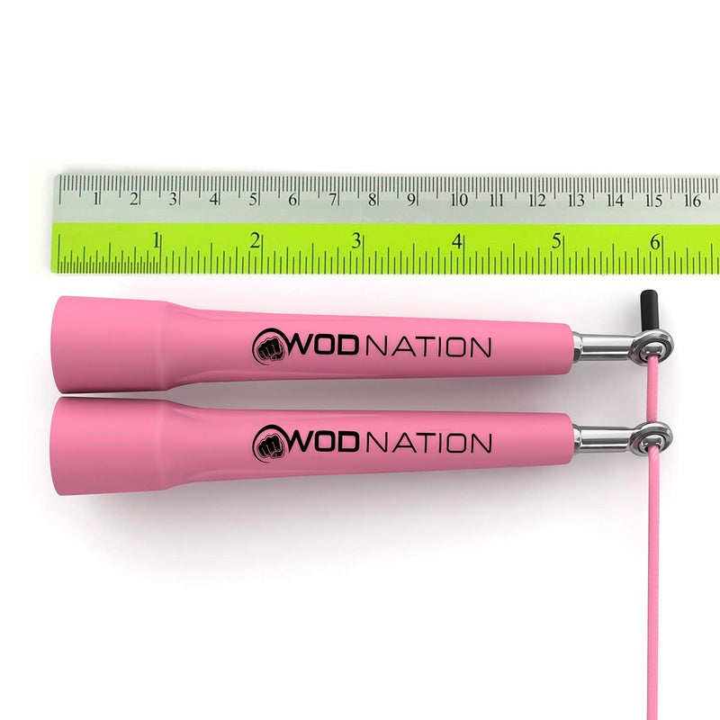 WOD Nation Speed Jump Rope Exercise Equipment - Pink, Alloy Steel, Adjustable Length - Fitness & Cardio Workout Equipment for Home Gym - MMA Training, Boxing & Skipping for Kids & Adults - Image 3
