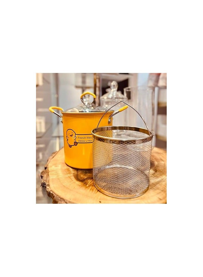 قلاية يابانية تحمير تيفال 2 لتر بالباسكت وغطاء زجاجي المكونات: حلة + غطاء زجاج حراري + باسكت شبك + مقبض استانلس - Image 3