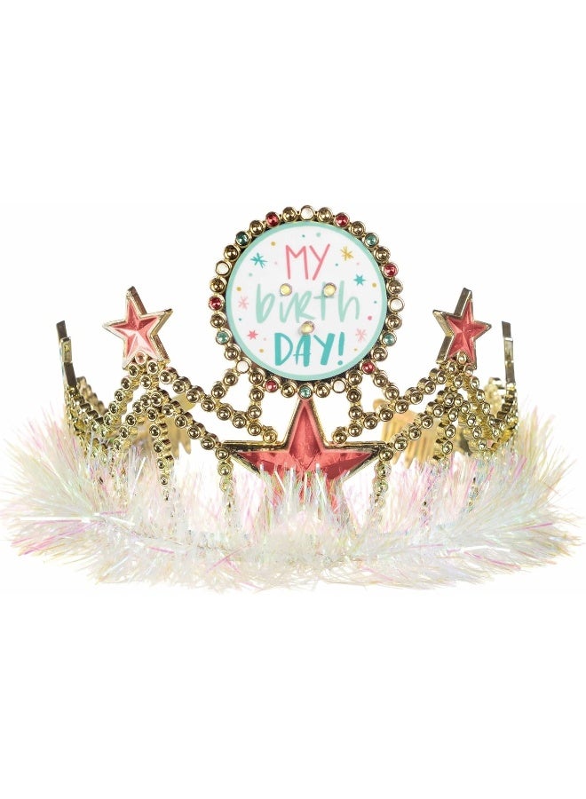 Amscan My Birthday Sparkly Light Up Tiara - 3.63" x 6.5" | Gold | 1 Pc.