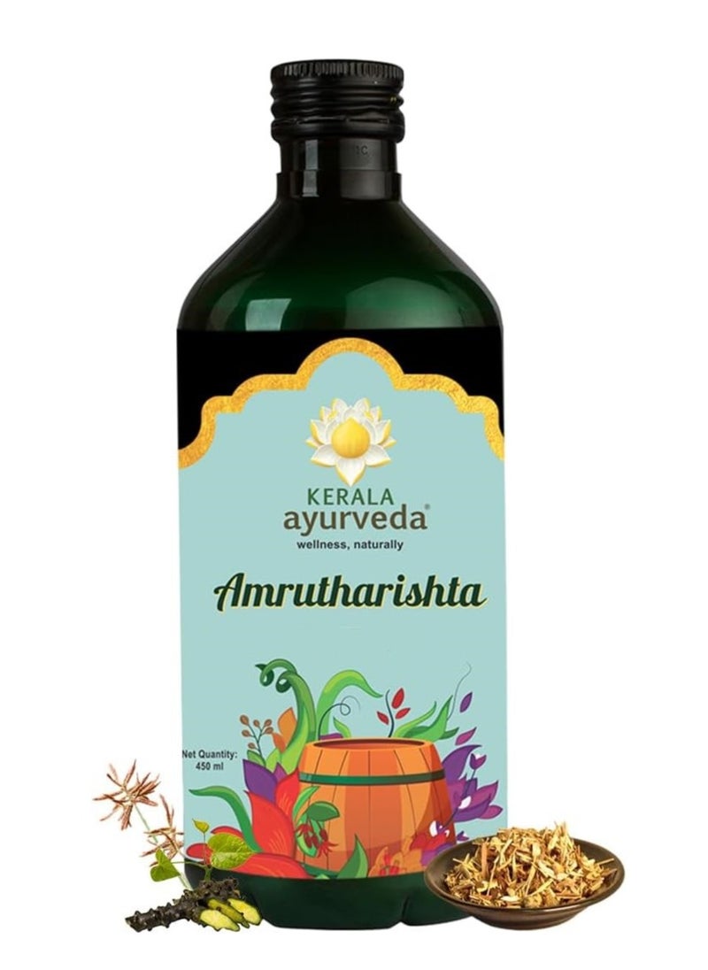 Kerala Ayurveda Kerala Ayurveda Amrutharishta 450ML For Post Illness Weakness Relieves Fatigue To Restore Energy Level Immunity Booster No Artificial Flavors 100% Herbal With Amruth Dasamoola Trikatu Jeeraka Musta Pa  - Image 1