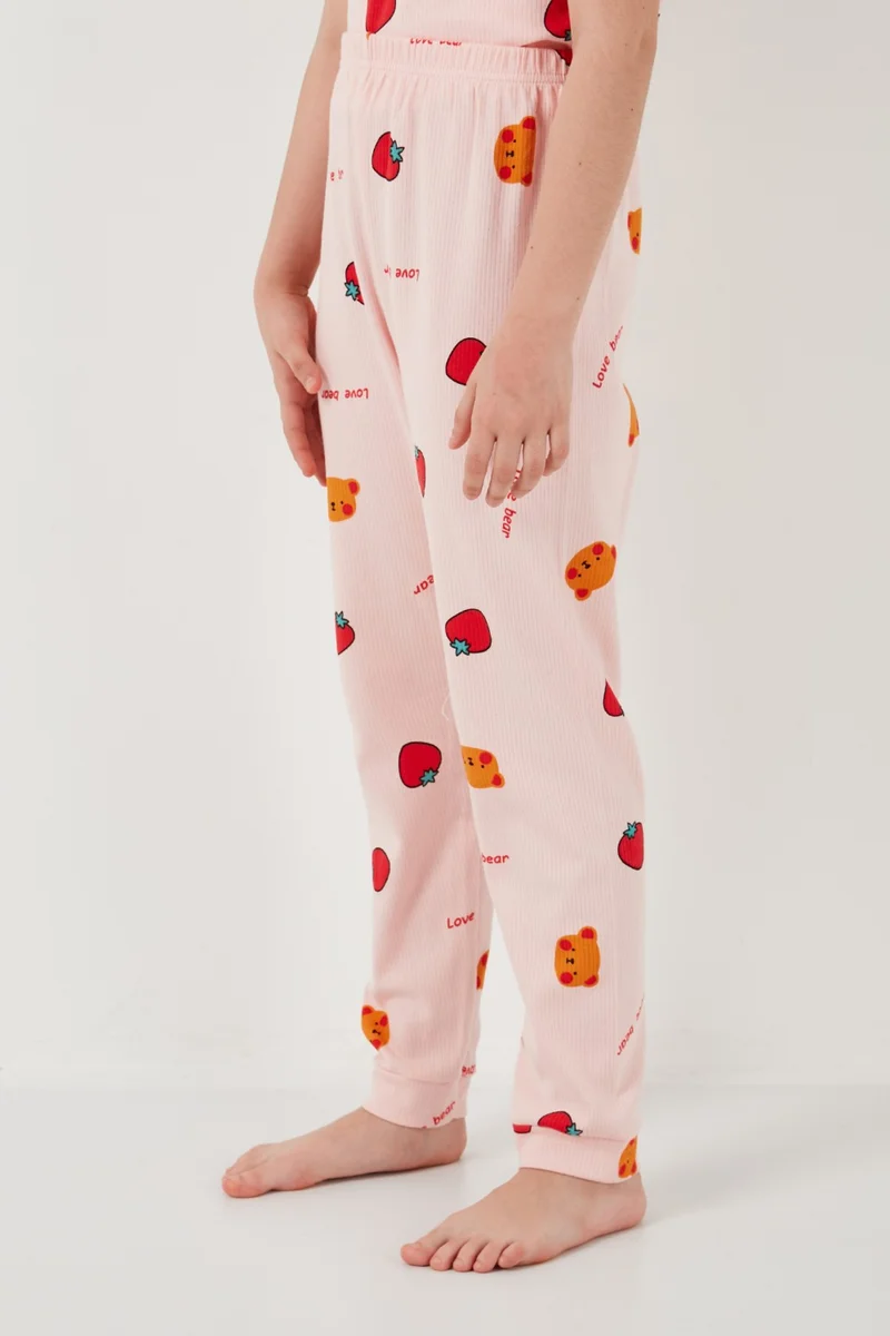 Lela 100% Cotton Crew Neck Short Sleeve Pajama Set Girl's Pajama Set 6651002