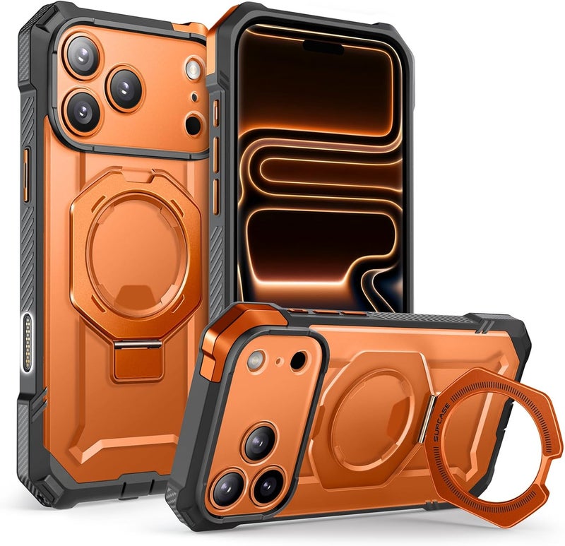 SupCase for iPhone 17 Pro Max Case with Kickstand (Unicorn Beetle Grip), [Camera Control Cover] [Compatible with MagSafe] [Military-Grade Drop Protection] Heavy Duty Magnetic Phone Case, Coral - Image 1