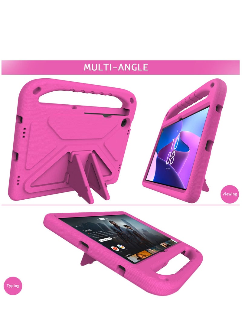 For Lenovo Tab M10 Plus (Gen 3) Case 10.6-inch 2022 Kids Case Cover with Shockproof Handle Stand for Lenovo Tab M10 Plus 3rd Gen (TB125FU / TB128FU / TB128XU) Tablet (Rose) - Image 3