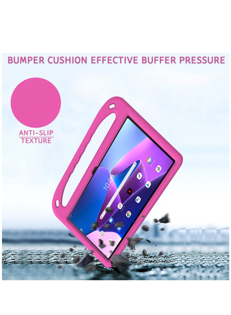 For Lenovo Tab M10 Plus (Gen 3) Case 10.6-inch 2022 Kids Case Cover with Shockproof Handle Stand for Lenovo Tab M10 Plus 3rd Gen (TB125FU / TB128FU / TB128XU) Tablet (Rose) - Image 5