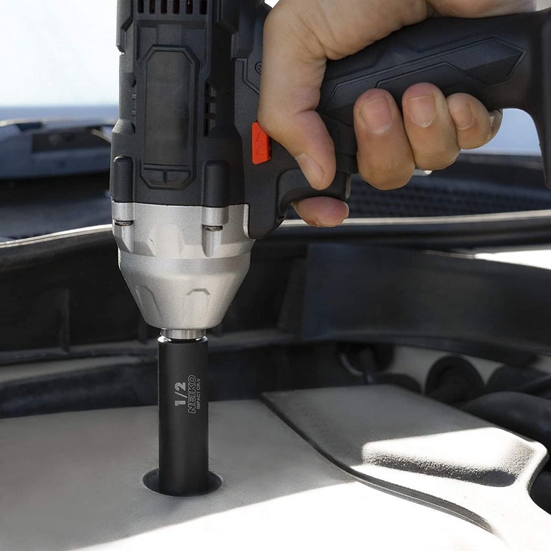 NEIKO 02434A 3/8-Inch-Drive Standard and Deep Impact Socket Set, 6-Point SAE Sizes from 5/16" to 7/8", CrV Steel, 20 Pieces - Image 5