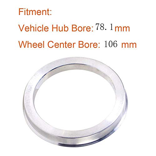 ZHTEAPR 4pc Wheel Hub Centric Rings 106 to 78.1 OD 106mm ID 78.1mm - Aluminium Alloy Wheel Hubrings 78.1 to 106 - Image 3
