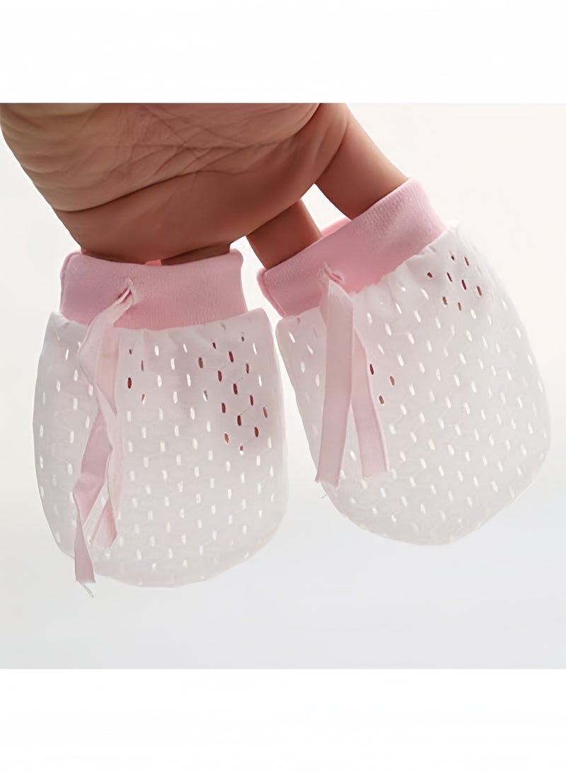 DAREU Breathable Mesh Baby Mittens 0–9 Months, No‑Scratch Cotton‑Ice Silk Gloves with Drawstring, 4 Pairs Unisex Summer Infant Hand Covers  - Image 4